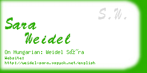 sara weidel business card